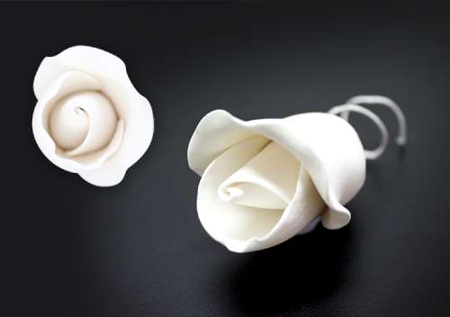 Small White Gumpaste Rose - Click Image to Close